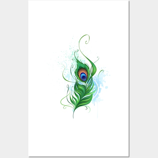 Green peacock feather Wall Art by Blackmoon9